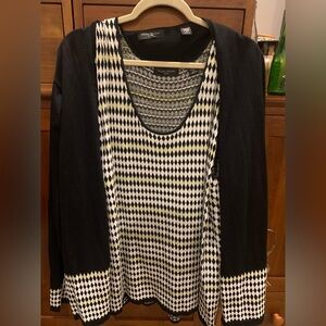Valerie Stevens Monochrome Patterned Sweater Set